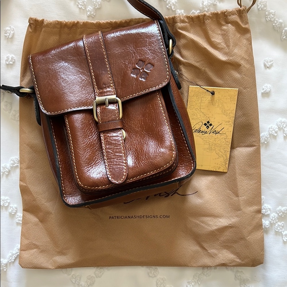 Patricia Nash Brown Leather Crossbody Bag